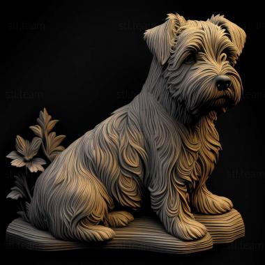 3D model Irish soft haired Wheat Terrier dog (STL)